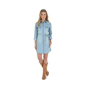 Wrangler Women's Long-Sleeve Denim Shirtdress